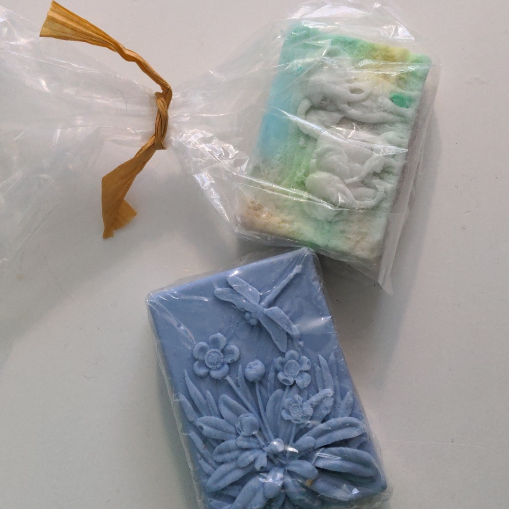 Handmade Elephant Shea Butter & Coconut Soap and Flower with Dragonfly Soap